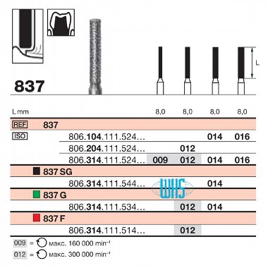 burs dental diamond 34