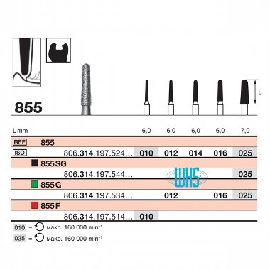 burs dental diamond 46v