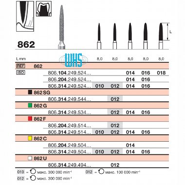 burs dental diamond 57